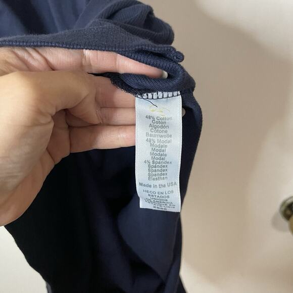 NEW! Michael Stars Opaline Ultra Rib Ruched Midi Dress Admiral navy blue Medium - Picture 5 of 8